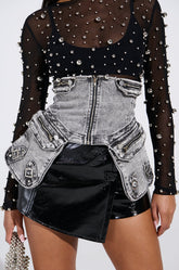 MAEVE EMBELLISHED STRETCH DENIM BELT
