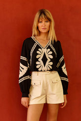 Brez - Blouse droite à broderies