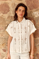 Cheryl - Chemisier à broderies ajourées