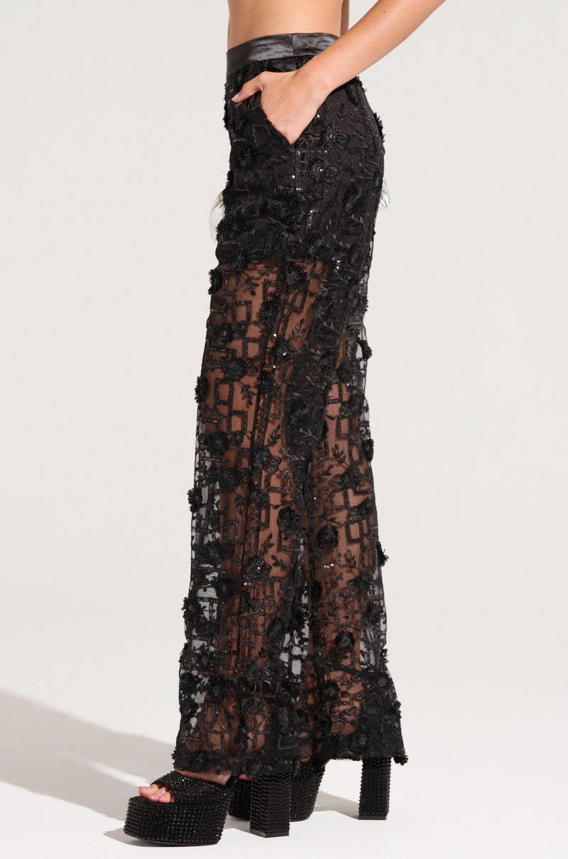 CELEBRATION TIME LACE PANTS IN BLACK