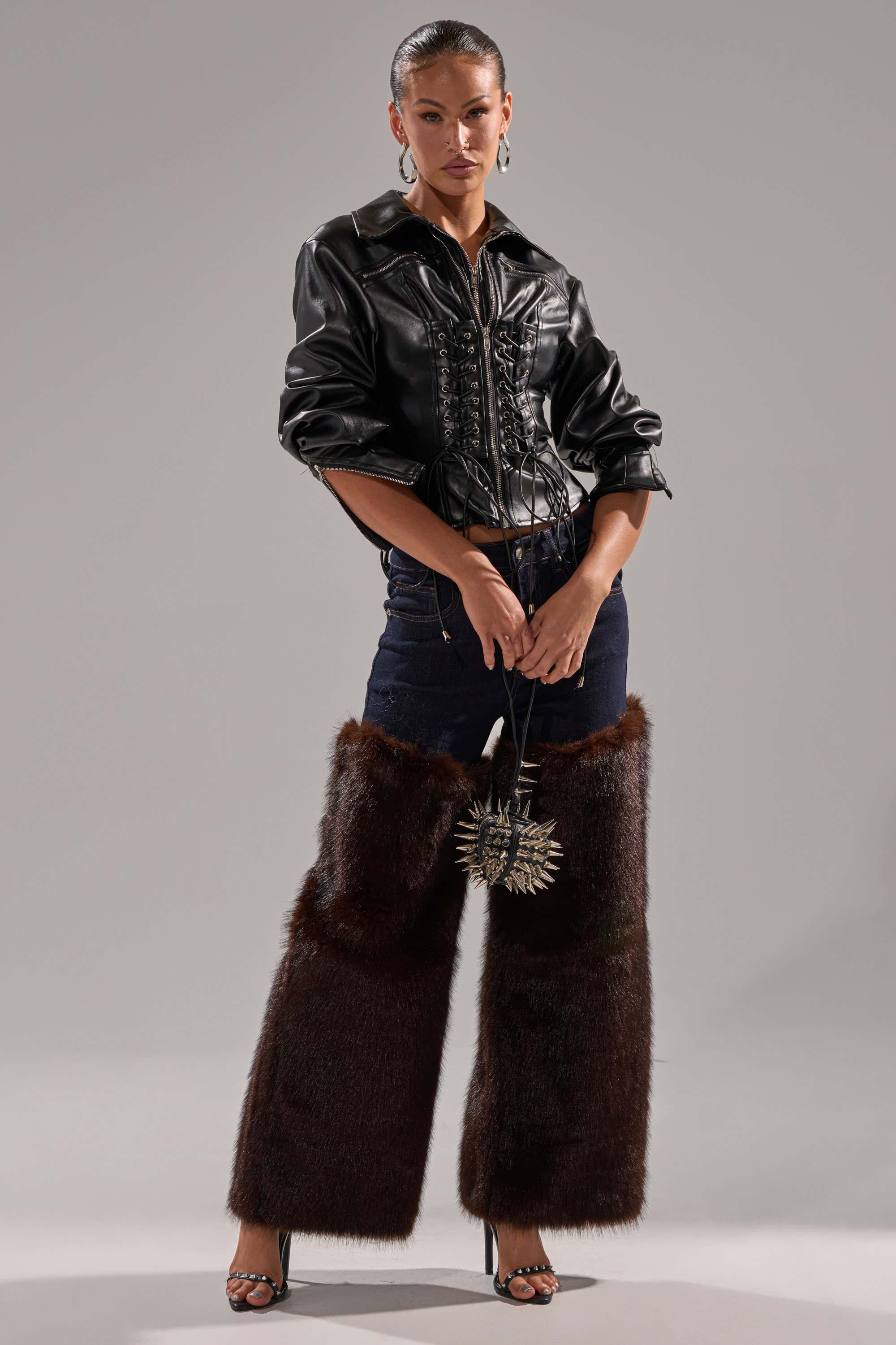 BOOTS WITH THE FUR WIDE LEG DENIM