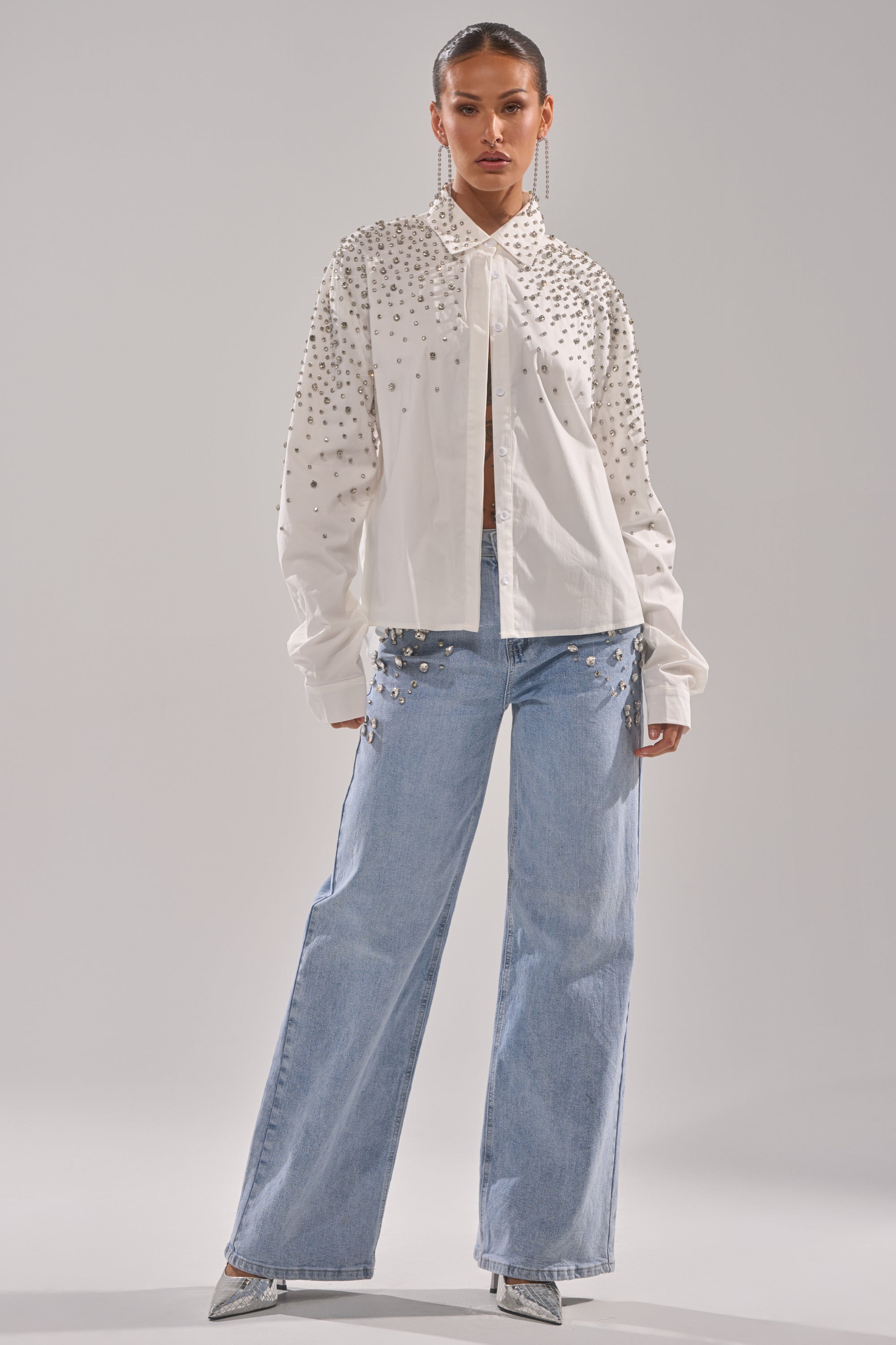 ITS THAT TIME EMBELLISHED RELAXED DENIM