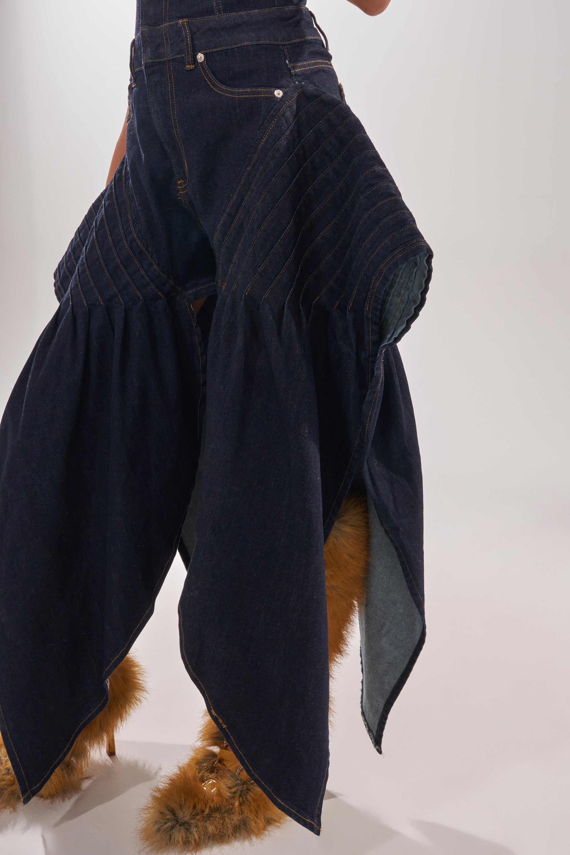 NO ONE LIKE ME DENIM ROMPER IN DARK BLUE DENIM