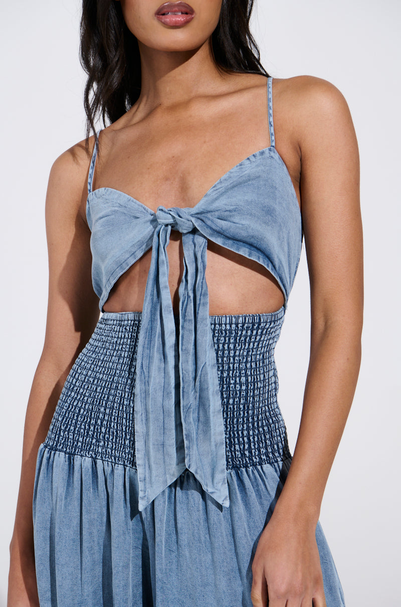 JUMPIN AROUND DENIM JUMPSUIT