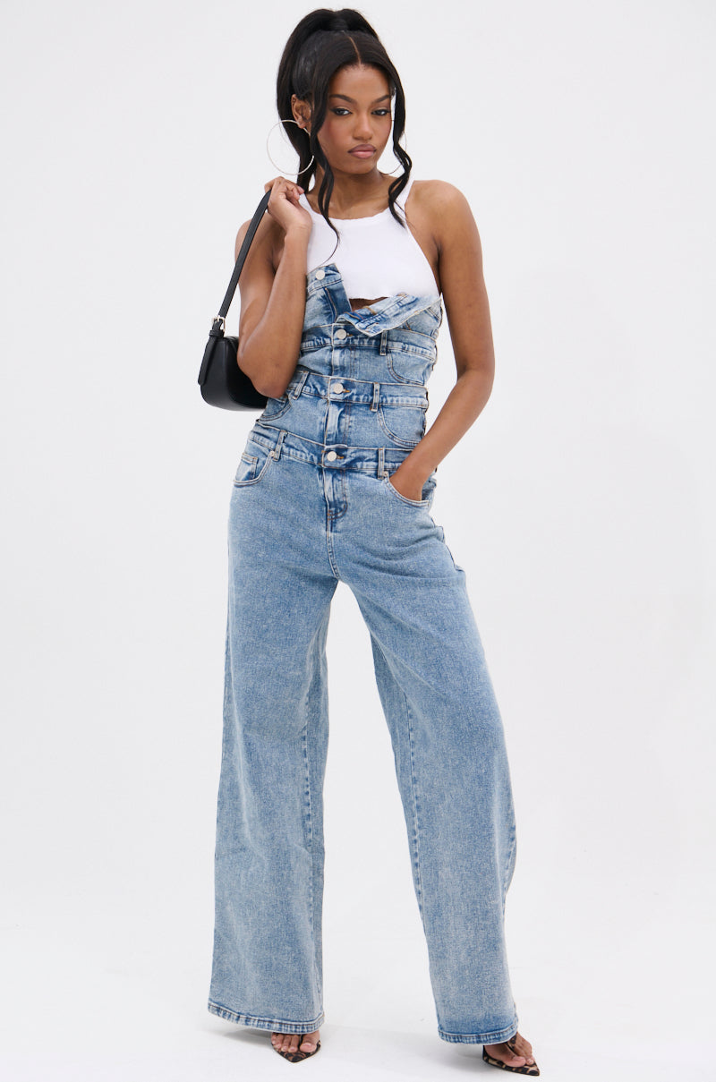 DENIM DENIM DENIM LAYERED JUMPSUIT