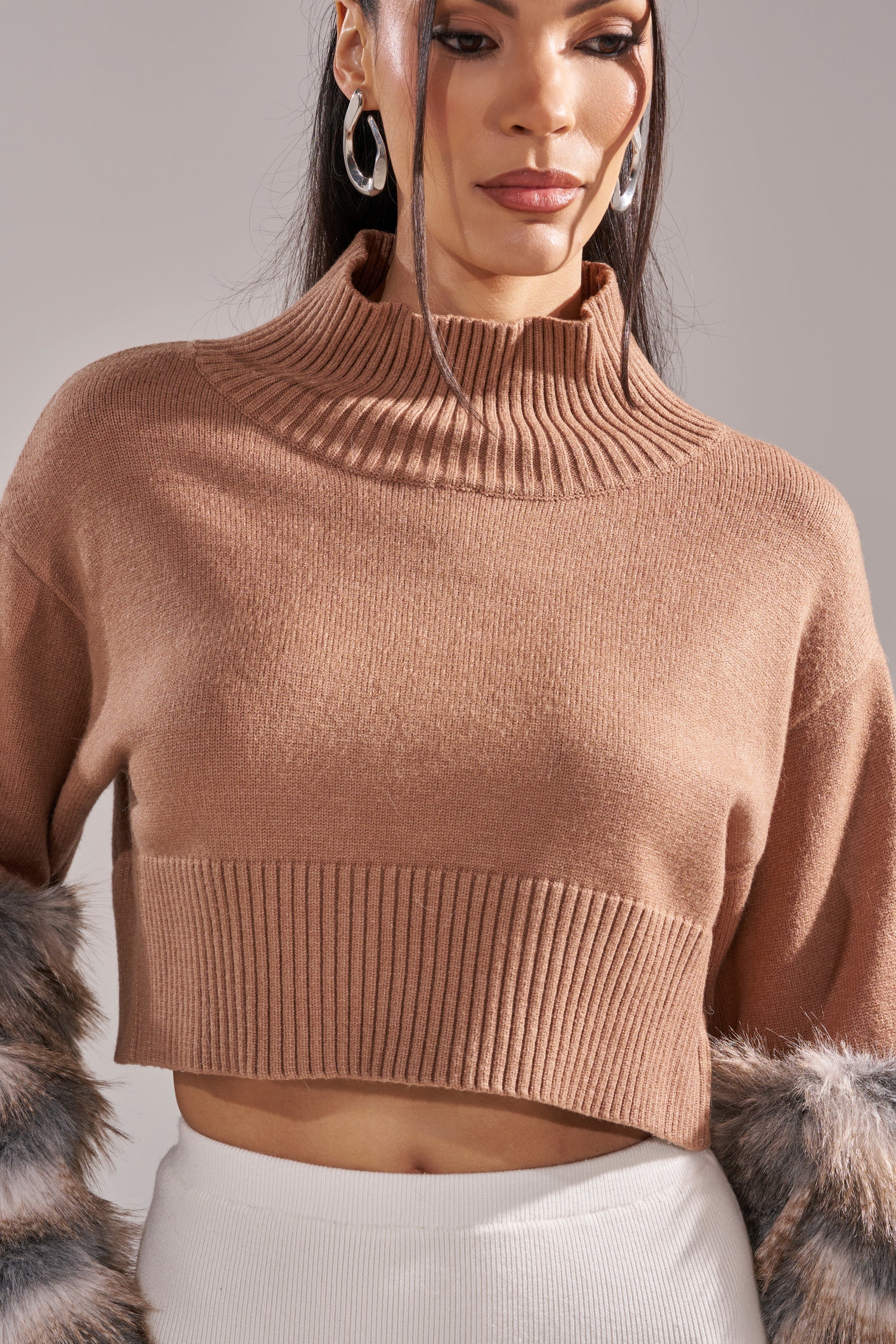 PAWS OFF FUR CUFF SWEATER