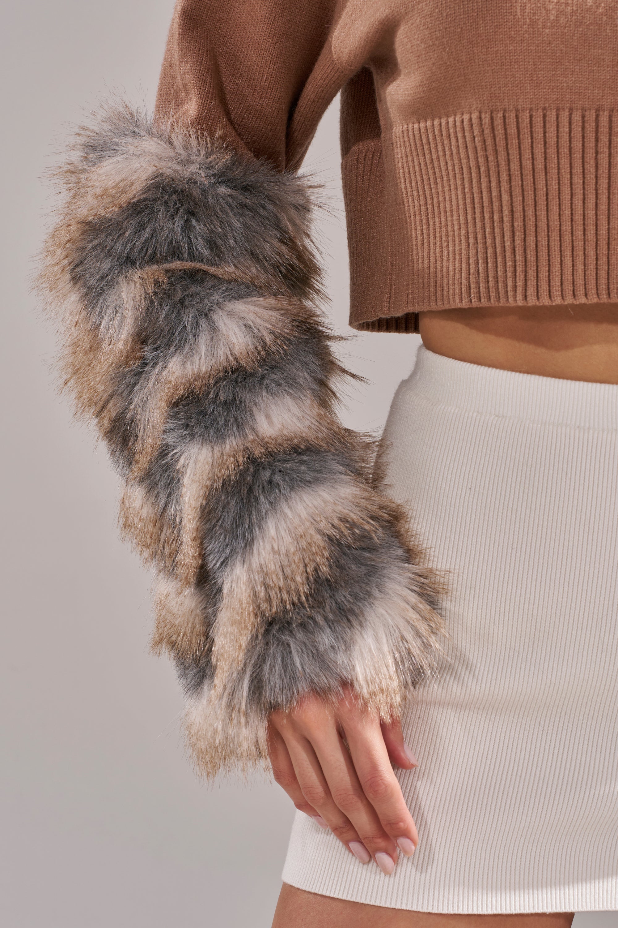 PAWS OFF FUR CUFF SWEATER