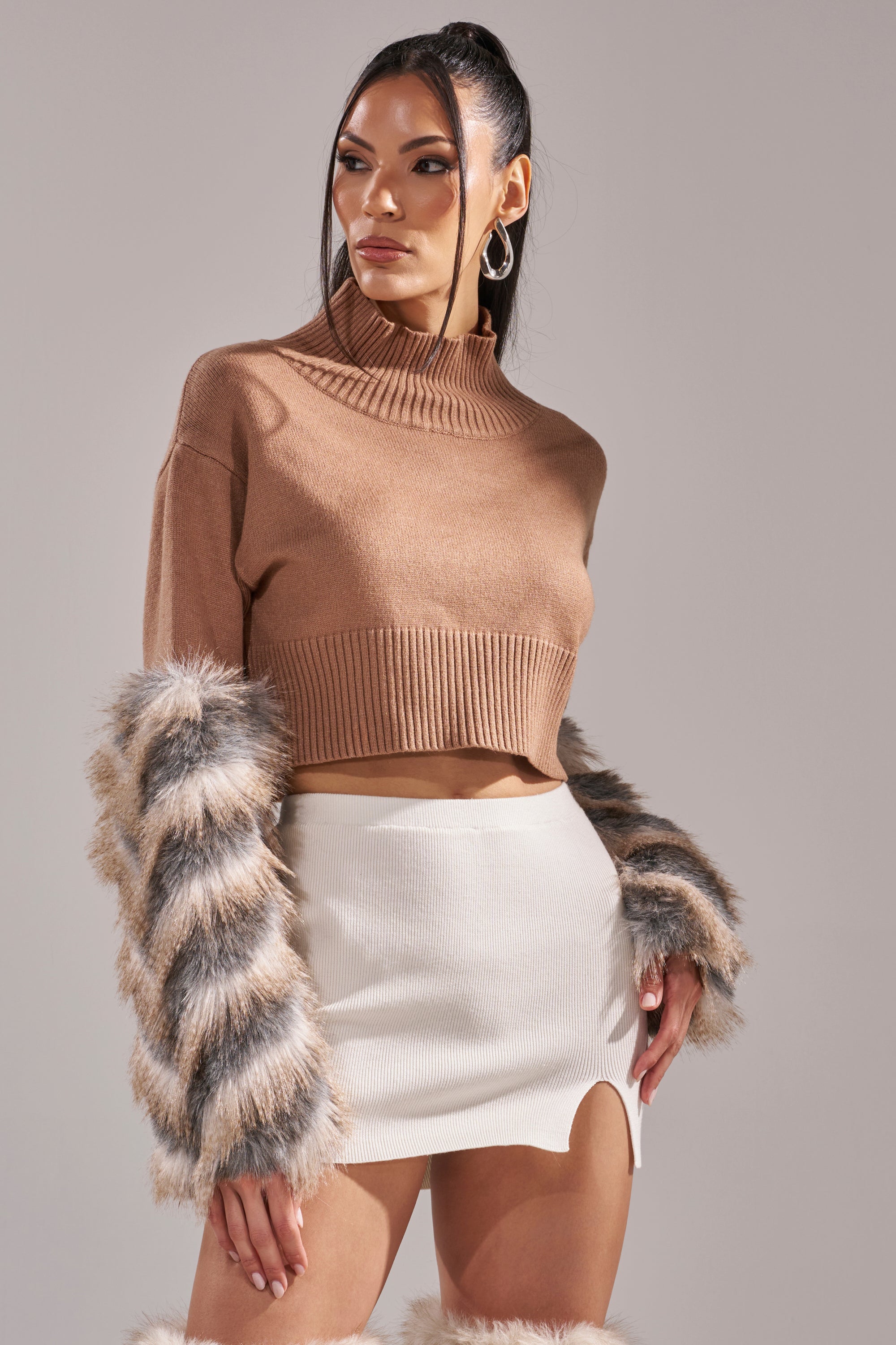 PAWS OFF FUR CUFF SWEATER