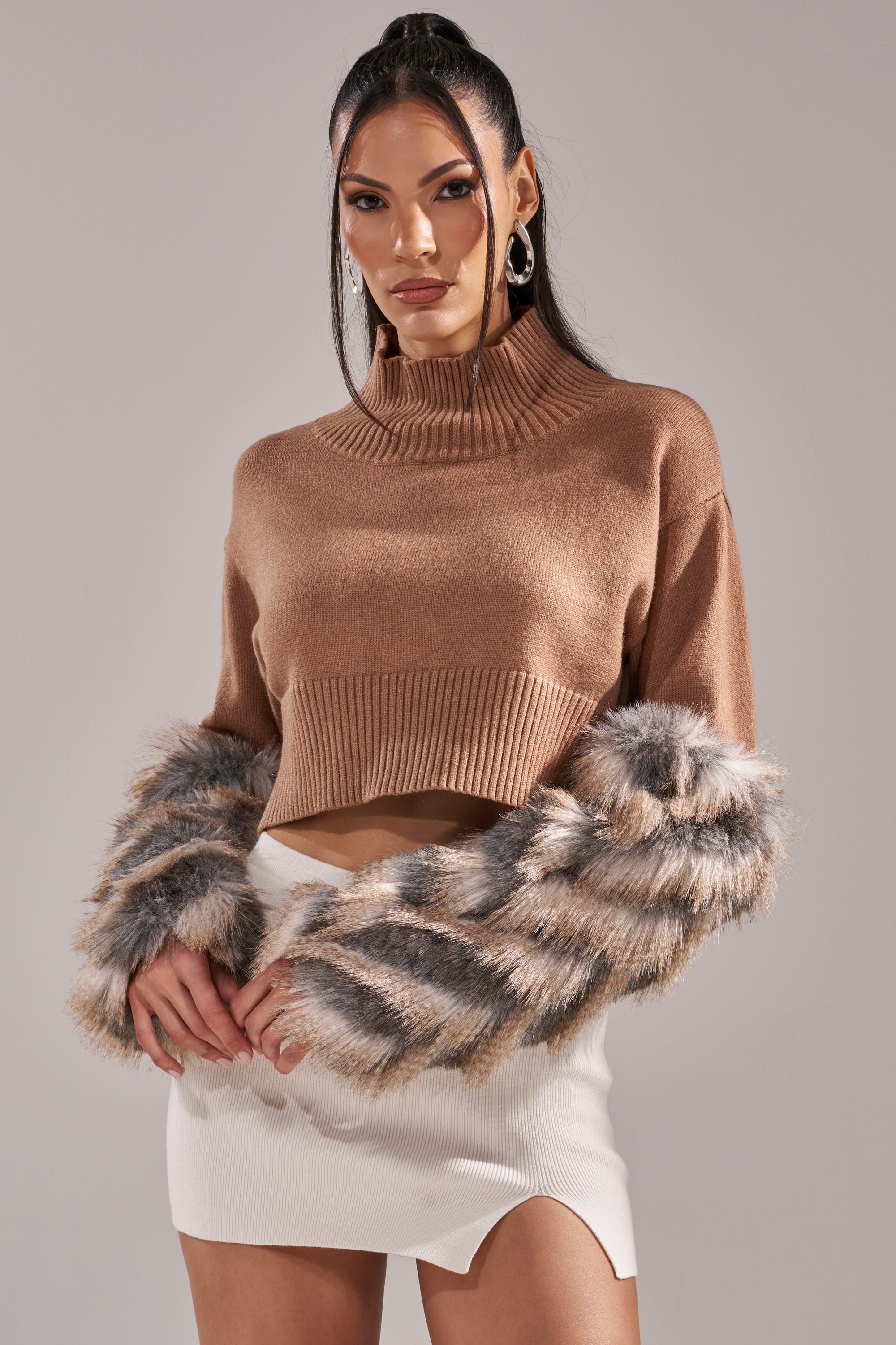 PAWS OFF FUR CUFF SWEATER