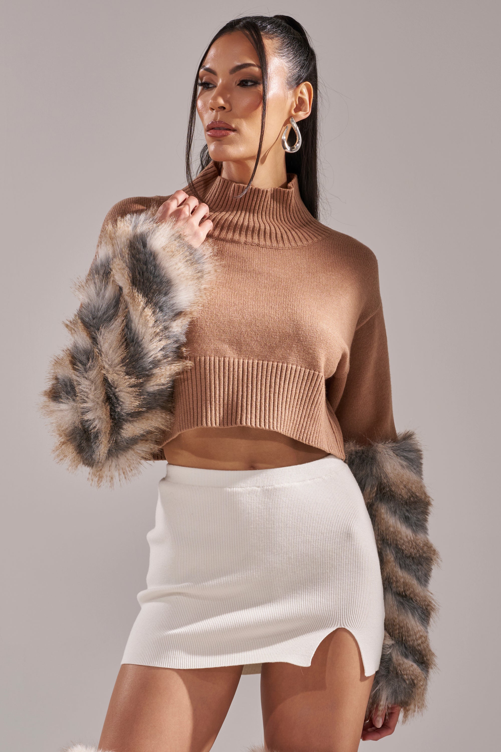 PAWS OFF FUR CUFF SWEATER