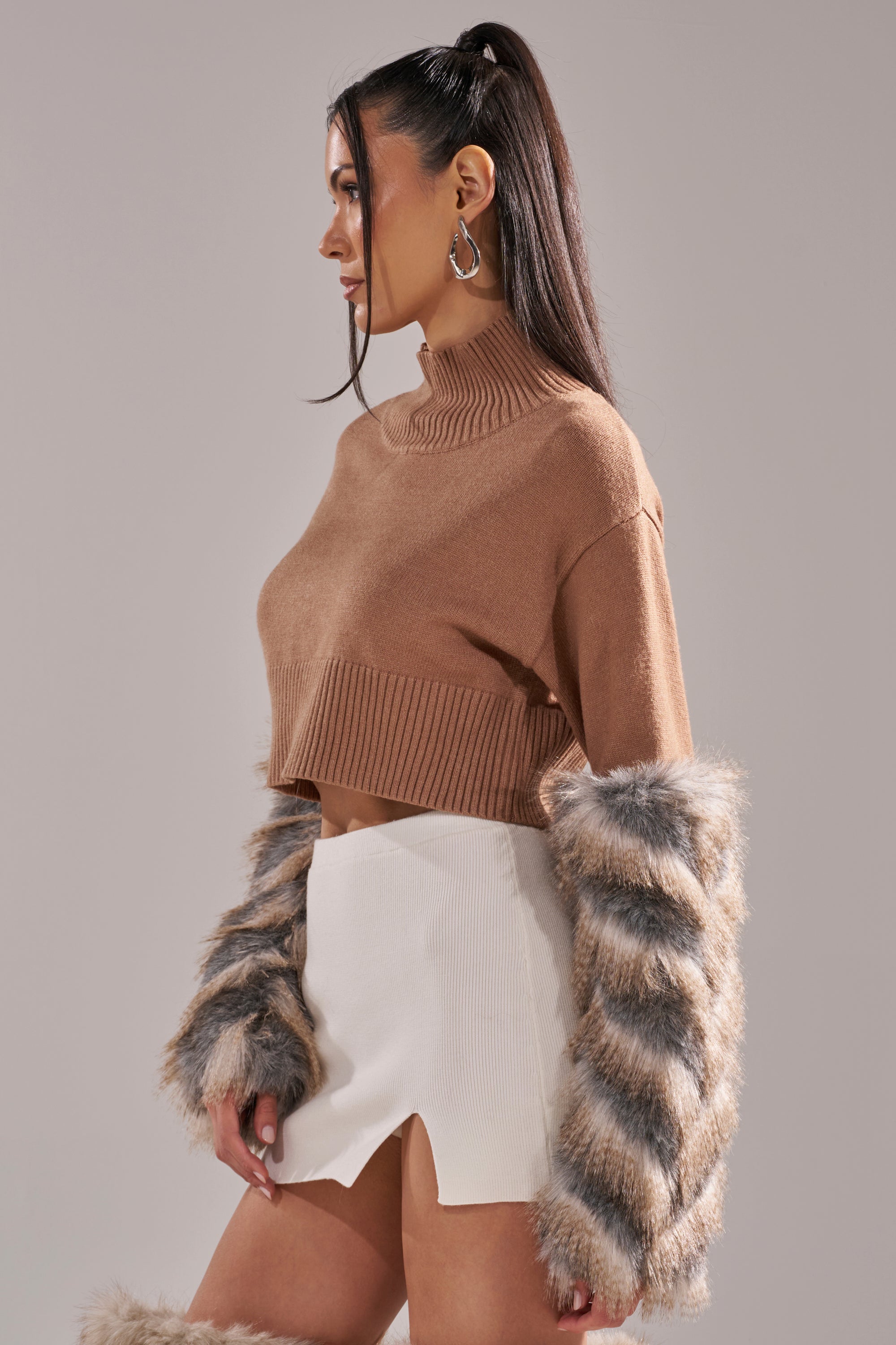 PAWS OFF FUR CUFF SWEATER
