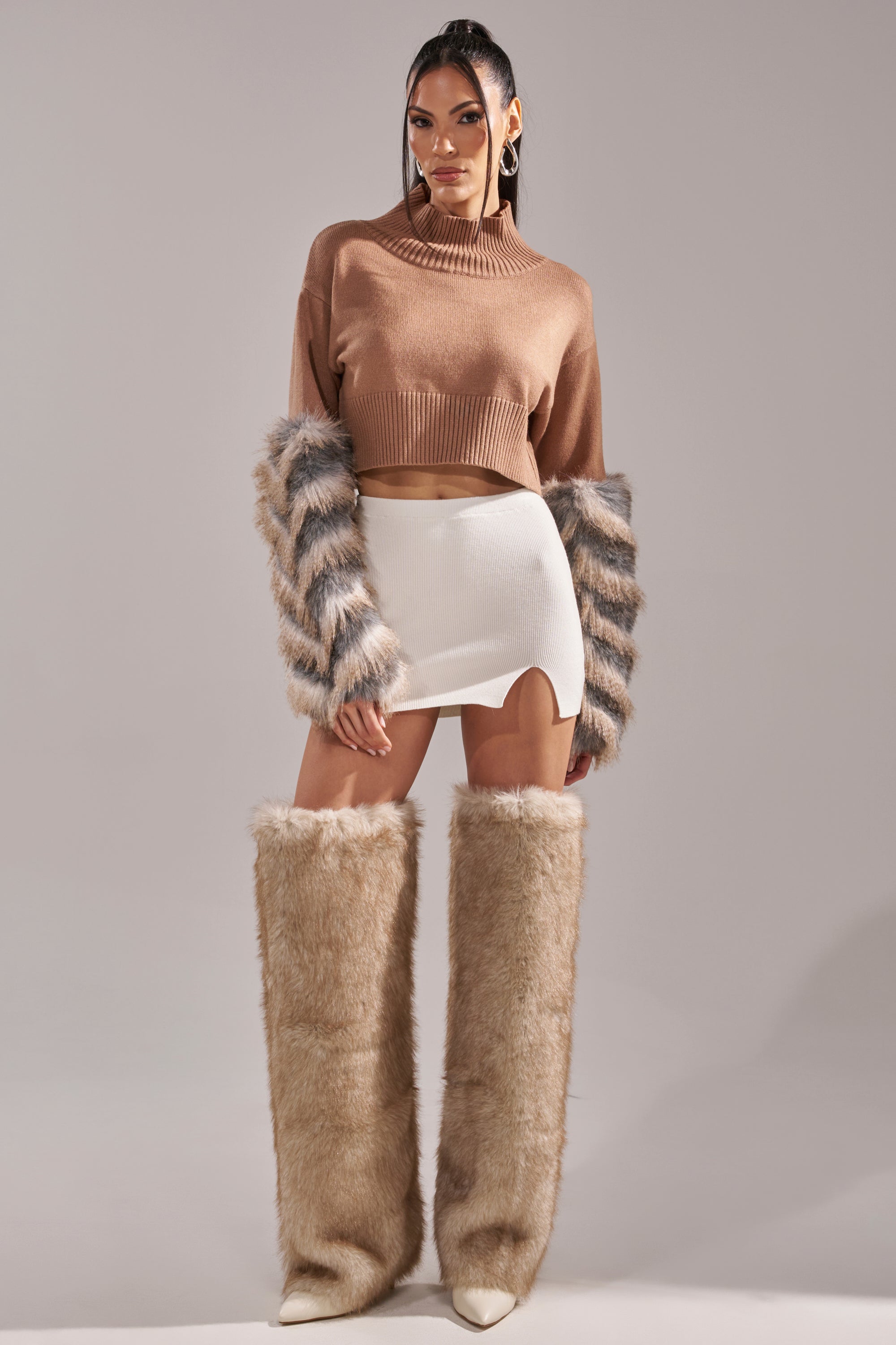 PAWS OFF FUR CUFF SWEATER