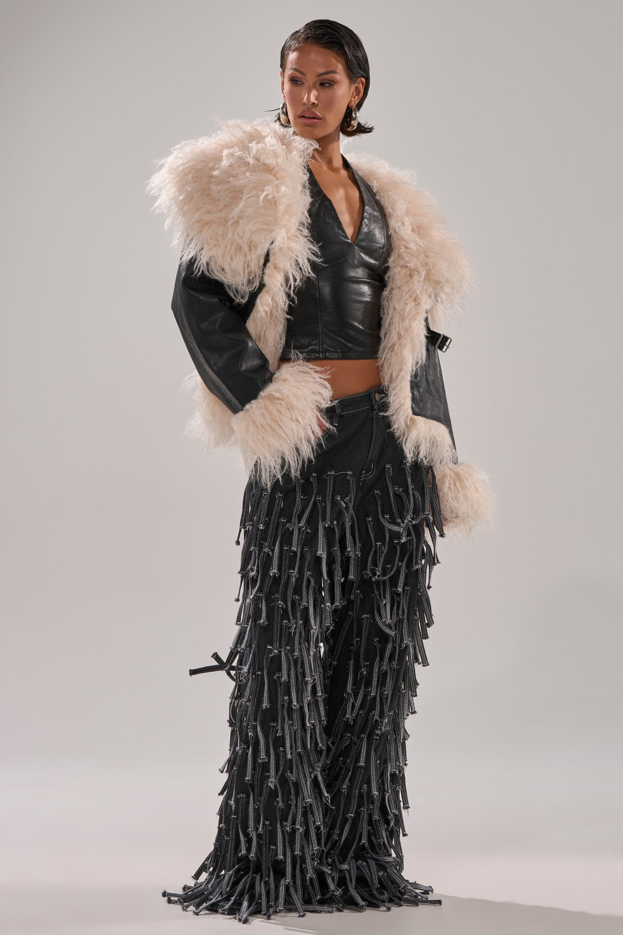 ROSIE FUR TRIM MOTO