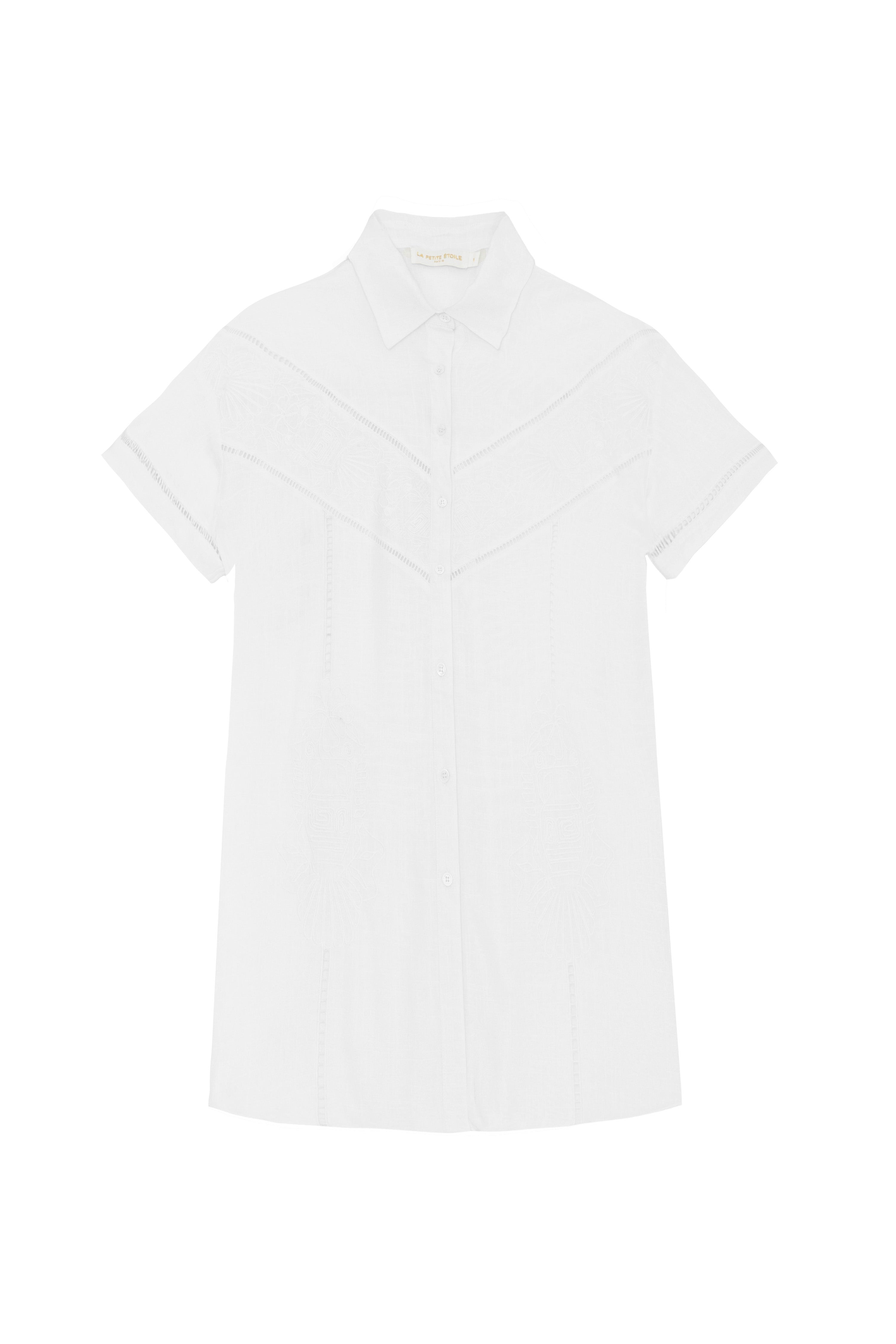 Reila - Robe chemise brodée