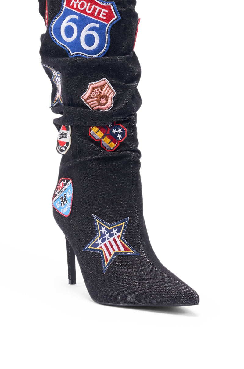 AZALEA WANG SYLRILAAA DENIM MULTI BOOT