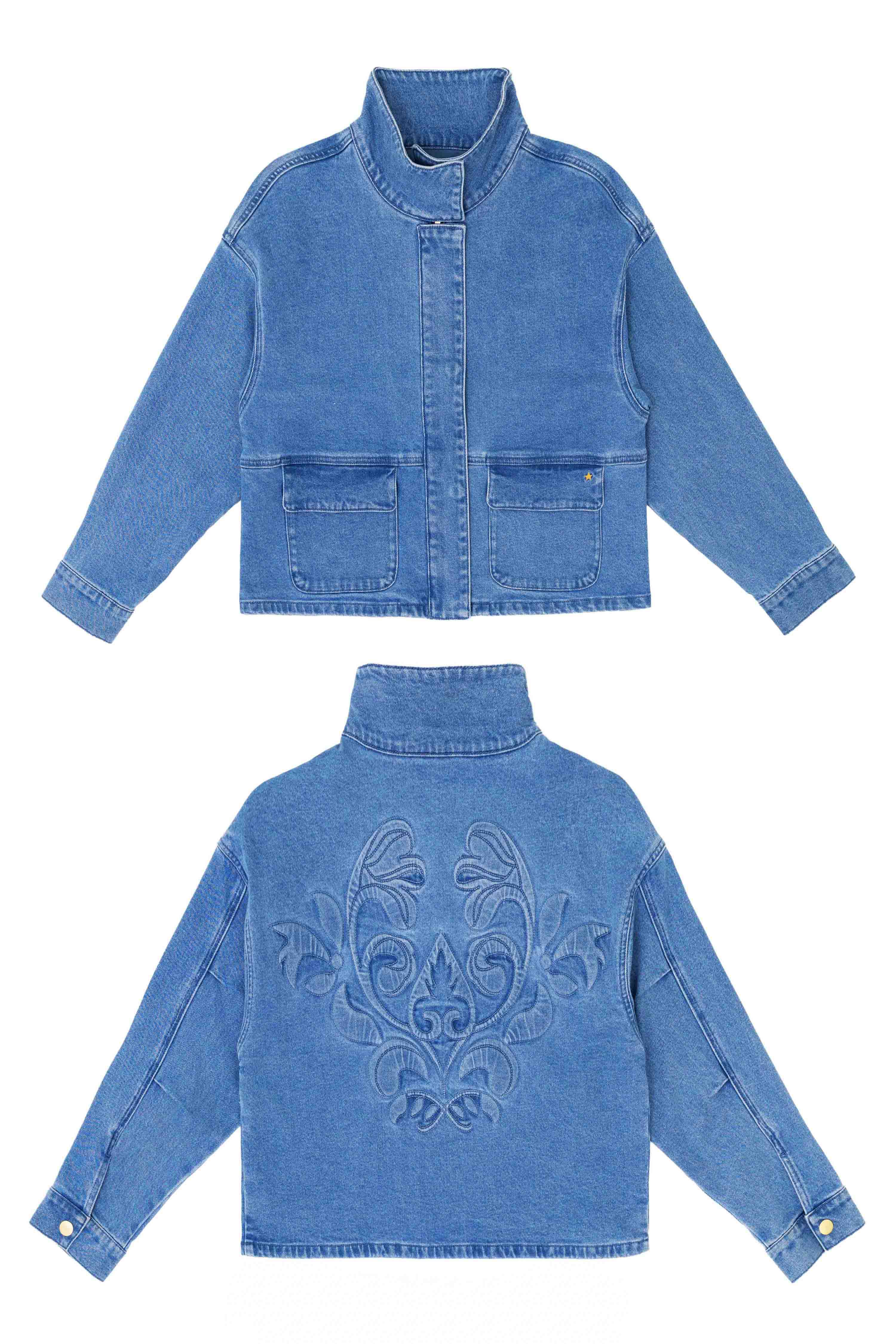 Velmo - Veste en jean brodée