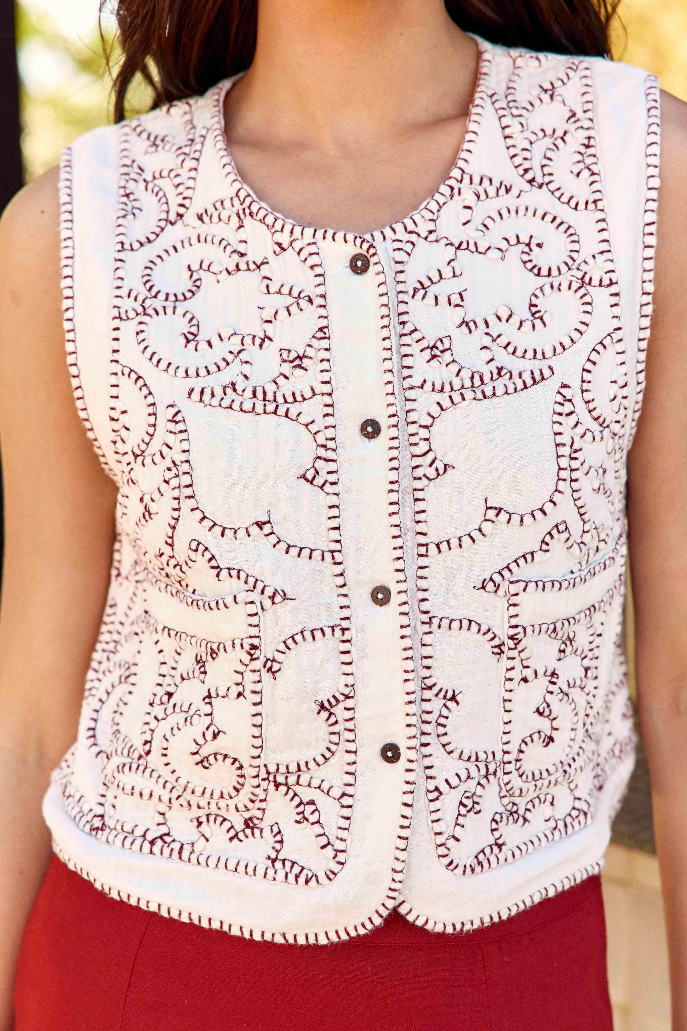 Verati - Gilet sans manches brodé