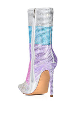 AZALEA WANG JAYLEEN MULTI RHINESTONE STRIPE BOOTIE