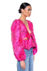KENNA TIE FRONT BLOUSE